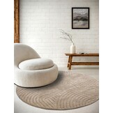 Elle Decoration New York Japandi Rond Vloerkleed Beige - 200 CM rond