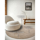 Elle Decoration New York Japandi Rond Vloerkleed Beige - 200 CM rond