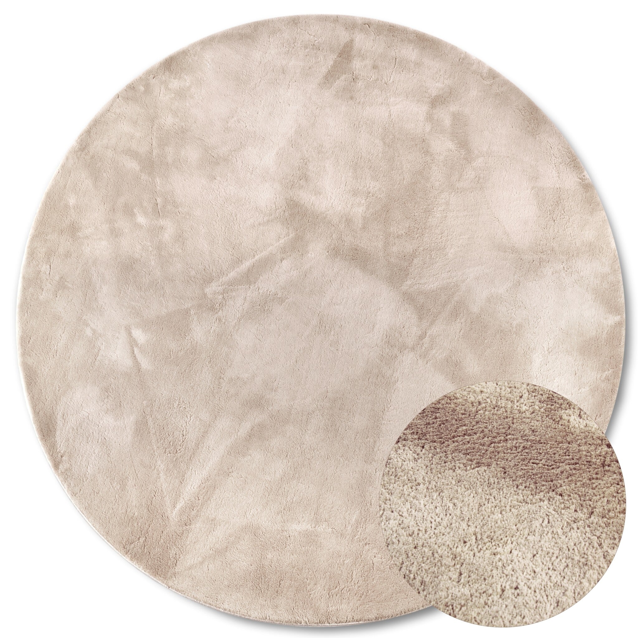 Villeroy & Boch Leon Hoogpolig Rond Vloerkleed Creme - 200 CM rond