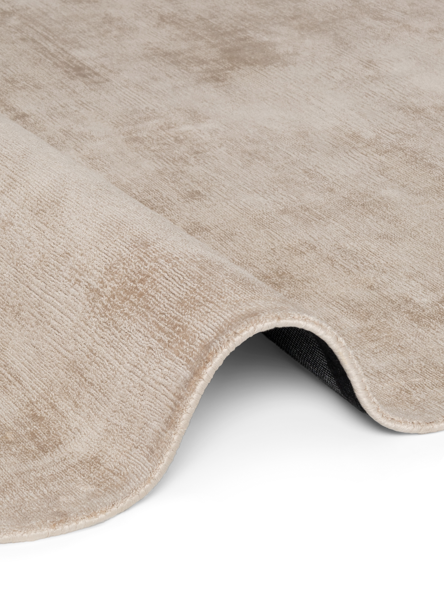 Rond Handgeweven Premium Viscose Vloerkleed Naomi Beige - 120 CM rond
