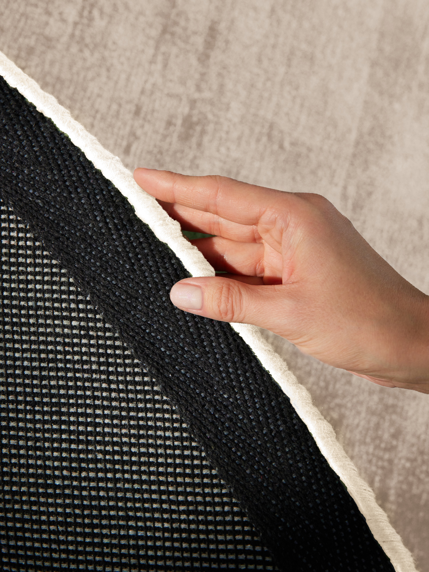 Rond Handgeweven Premium Viscose Vloerkleed Naomi Beige - 120 CM rond