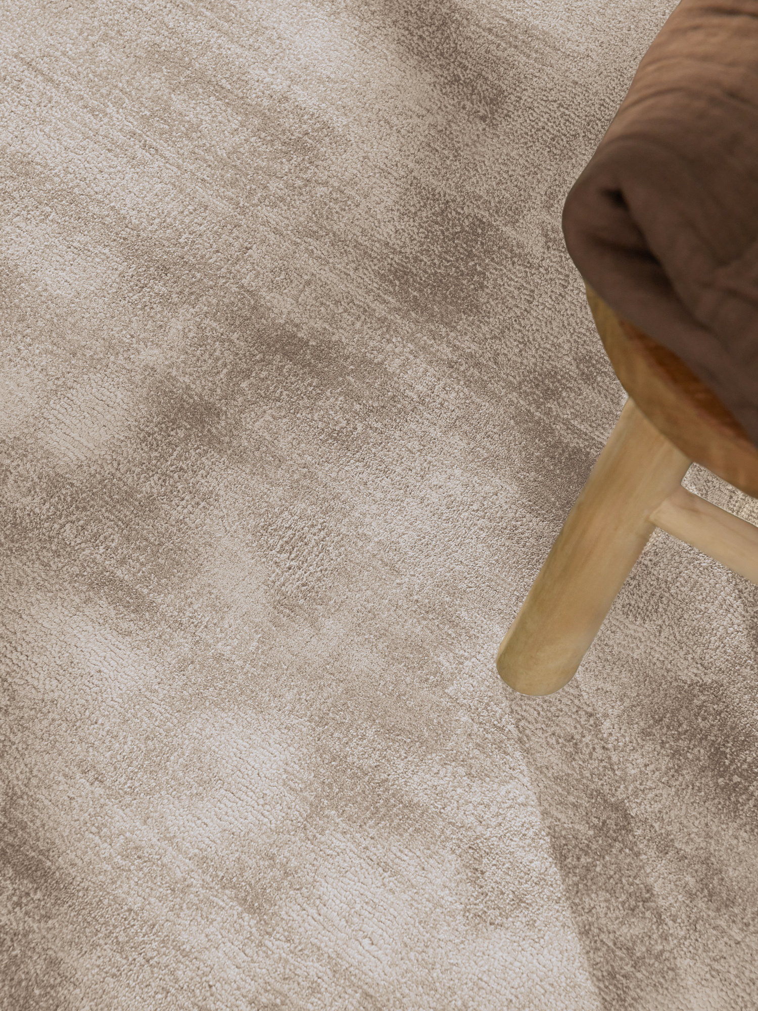 Rond Handgeweven Premium Viscose Vloerkleed Naomi Beige - 120 CM rond
