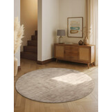 Rond Handgeweven Premium Viscose Vloerkleed Naomi Beige - 120 CM rond