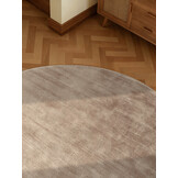 Rond Handgeweven Premium Viscose Vloerkleed Naomi Beige - 120 CM rond