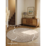 Rond Handgeweven Premium Viscose Vloerkleed Naomi Beige - 120 CM rond
