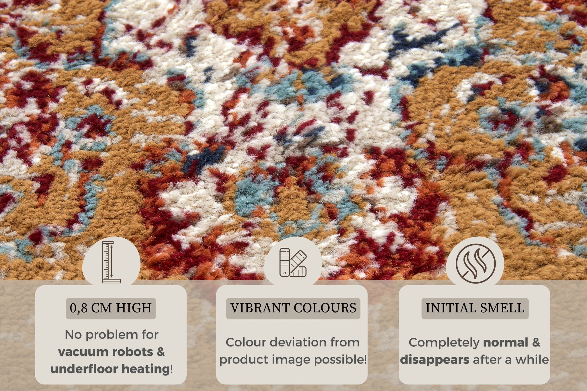 Vintage Vloerkleed Maderno Goud Multikleur - 80x120 CM