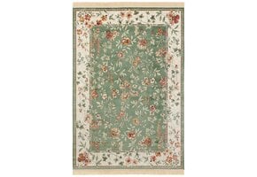 Oosters Velours Vloerkleed Flowers Groen - 160x230 CM