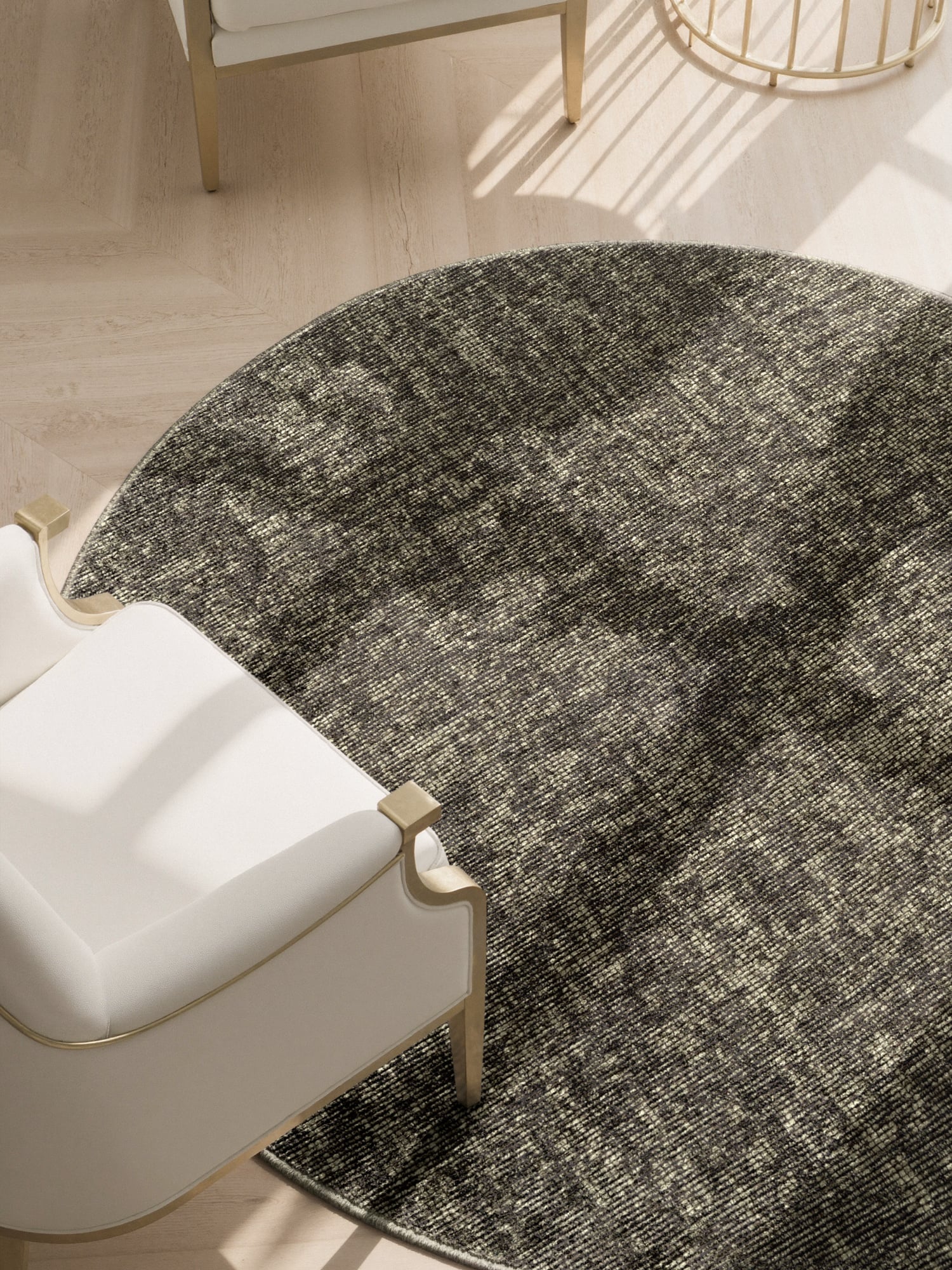 Elle Decoration Brilliance Rond Laagpolig Vloerkleed Groen - Copy