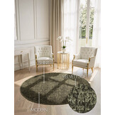 Elle Decoration Brilliance Rond Laagpolig Vloerkleed Groen - Copy