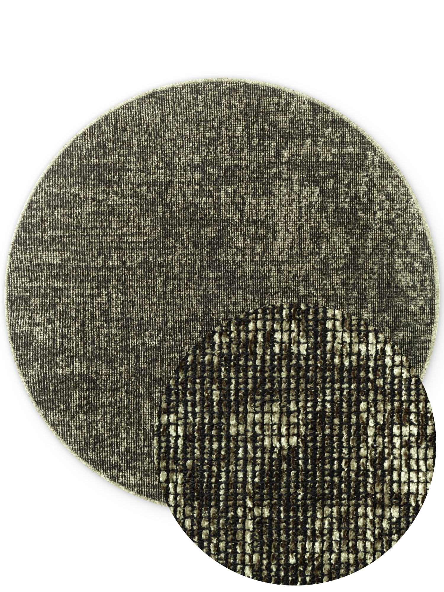 Elle Decoration Brilliance Rond Laagpolig Vloerkleed Groen - Copy