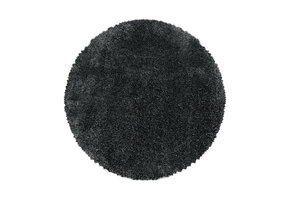 Pearl Soft Rond Shaggy Hoogpolig Vloerkleed Grijs - 160 CM rond