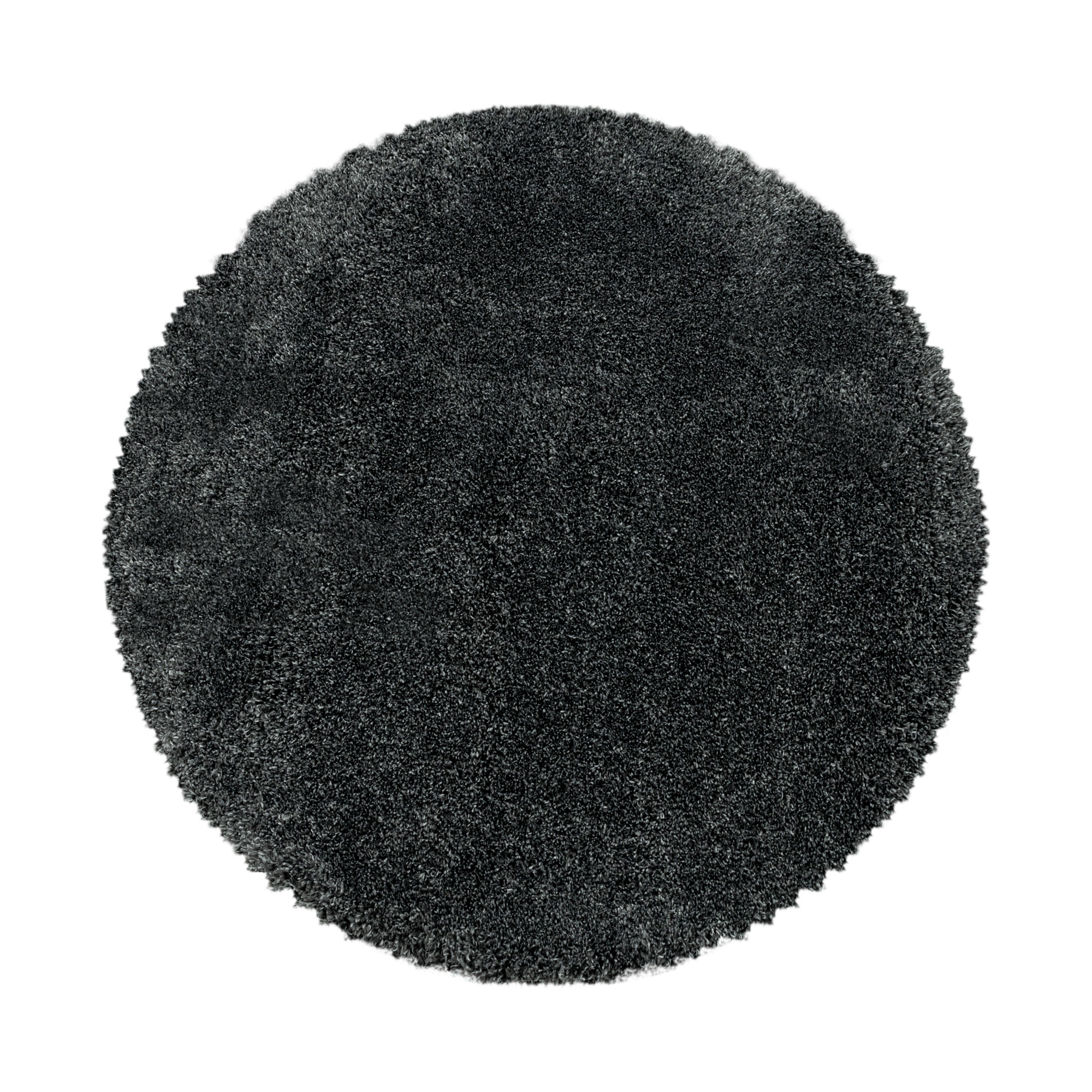 Pearl Soft Rond Hoogpolig Vloerkleed Grijs - 160 CM rond