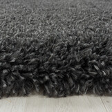 Pearl Soft Rond Hoogpolig Vloerkleed Grijs - 160 CM rond