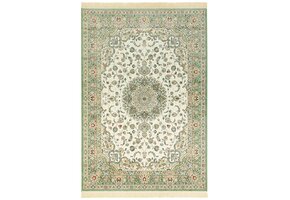 Oosters Velours Vloerkleed Antik Nain Creme Groen - 95x140 CM
