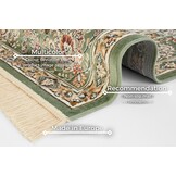 Oosters Velours Vloerkleed Antik Nain Creme Groen - 95x140 CM