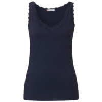 Street One V-Neck Top Lace Deep Blue