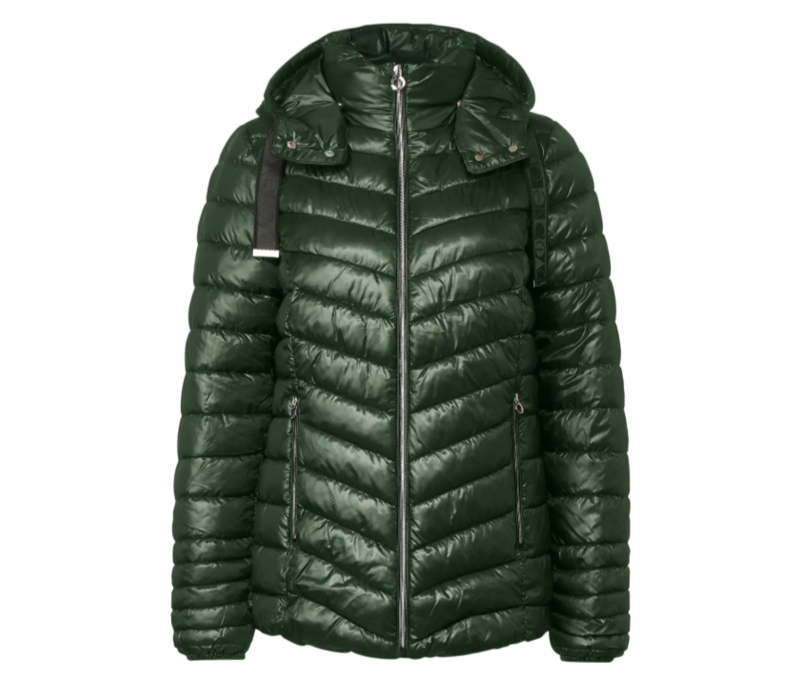 Street One Short Padded Jacket with Hood - Verdant Green