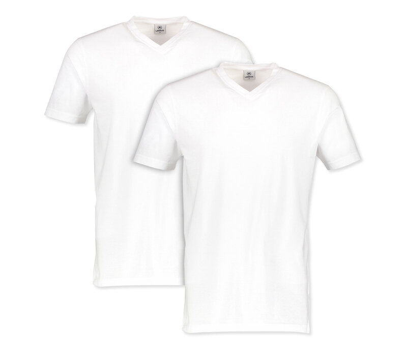 Lerros T-Shirt V-Hals 2 Stuks White