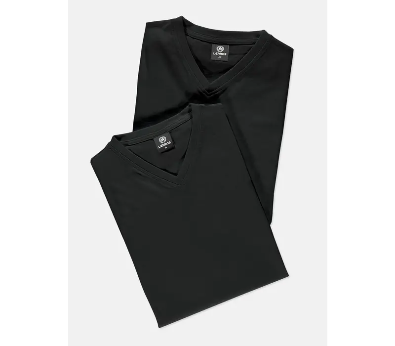 Lerros T-Shirt V-Hals 2 Stuks Black