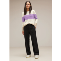 Street One Cosy Stripe Sweater Soft Pure Lilac Melange