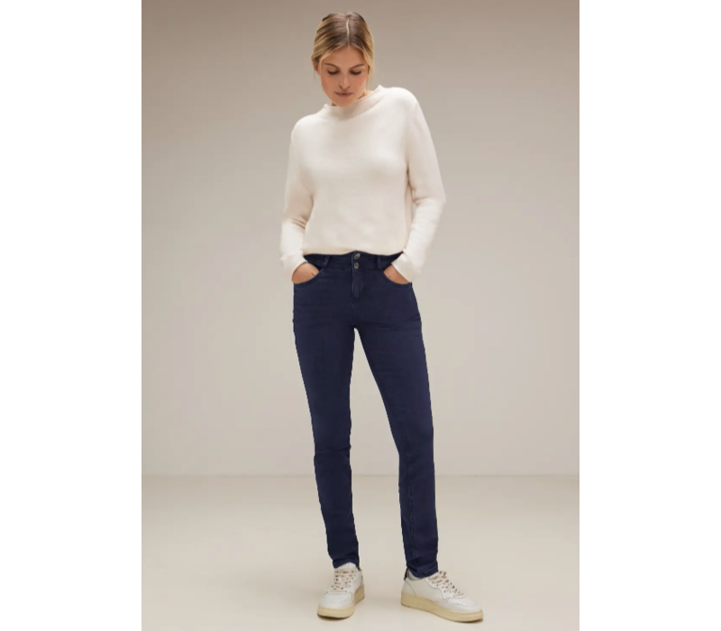 Street One York High Waist Deep Indigo Wash