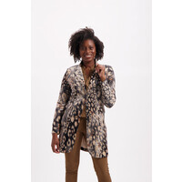 Helena Hart Blazer Velour Lang Print Mix Camel