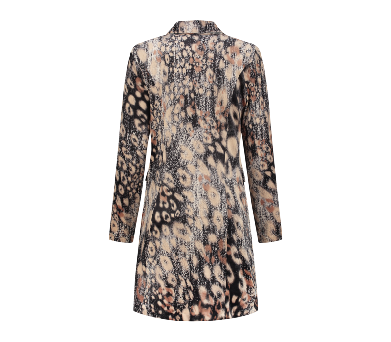 Helena Hart Blazer Velour Lang Print Mix Camel