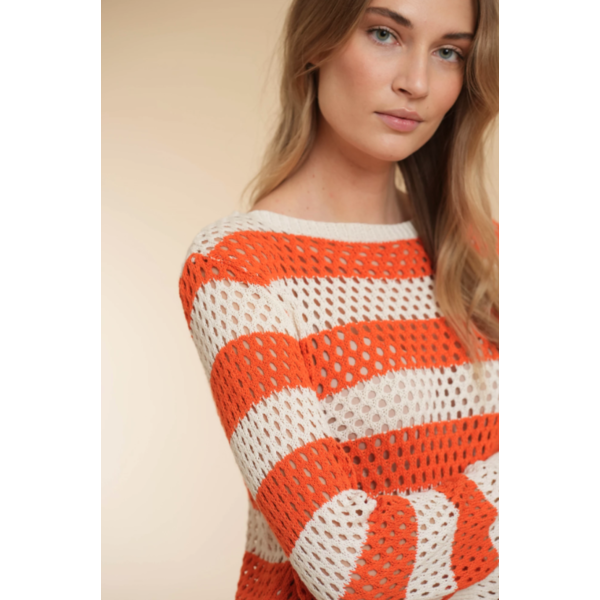 Geisha Pullover Crochet Striped 