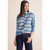 Street One Striped Boothals Sweater Light Spring Blue Melange