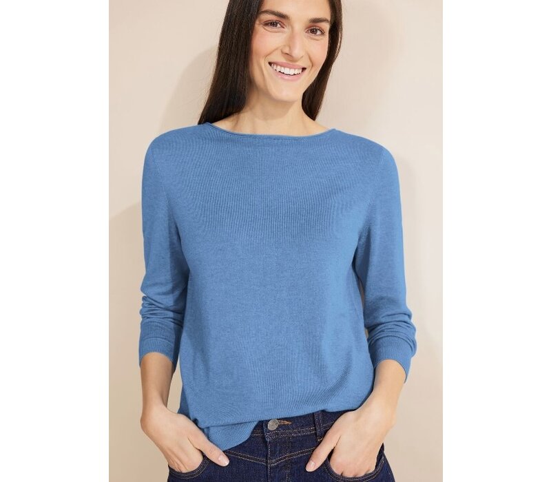 Street One Basic Boothals Sweater Light Spring Blue Melange