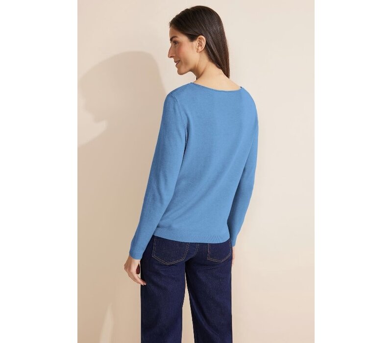 Street One Basic Boothals Sweater Light Spring Blue Melange