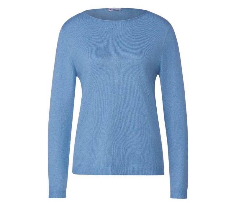 Street One Basic Boothals Sweater Light Spring Blue Melange