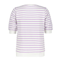 Red Button Terry Stripe Short Sleeve Lilac