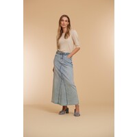 Geisha Jeans Skirt Long Jog Bleached Denim