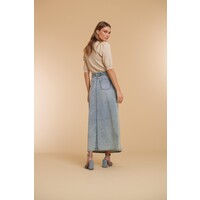 Geisha Jeans Skirt Long Jog Bleached Denim