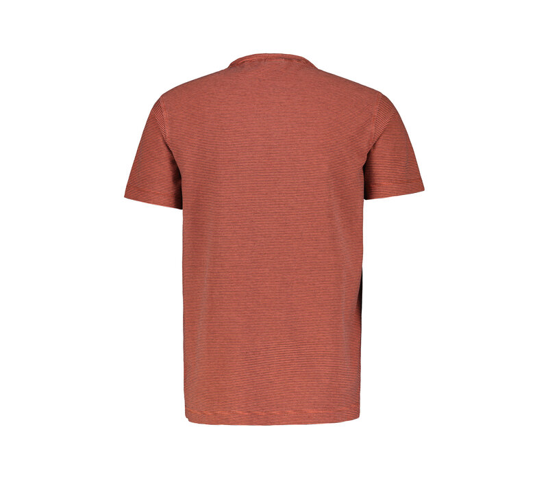 Lerros T-Shirt Serafino Deep Coral Red