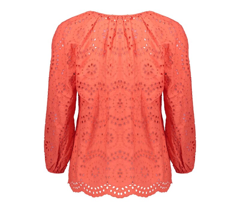 Geisha Top Crochet & Tassles Coral