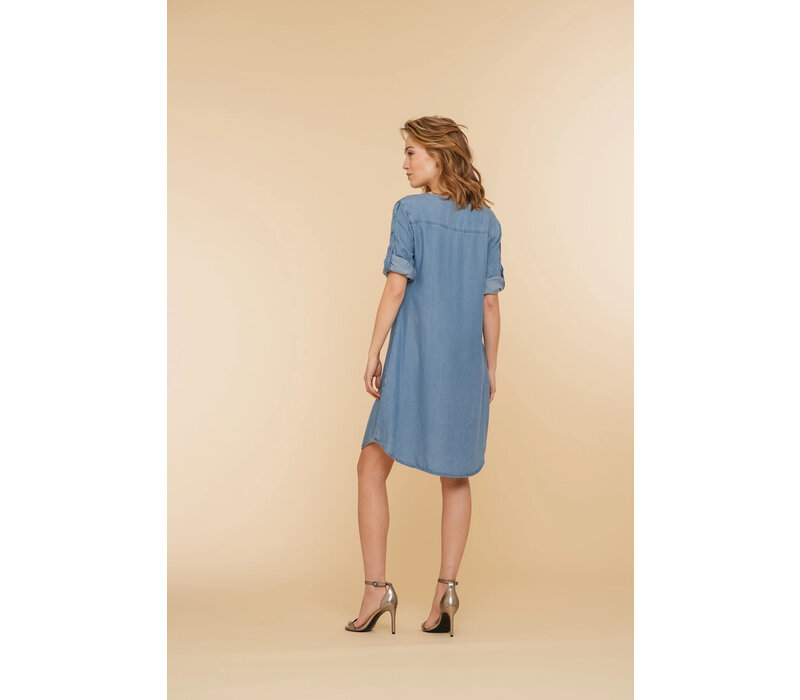 Geisha Dress Lyocell Mid Blue Denim