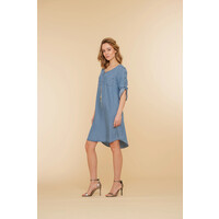 Geisha Dress Lyocell Mid Blue Denim