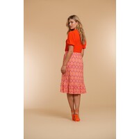 Geisha T-Shirt Rib with Puffed Shoulders Coral