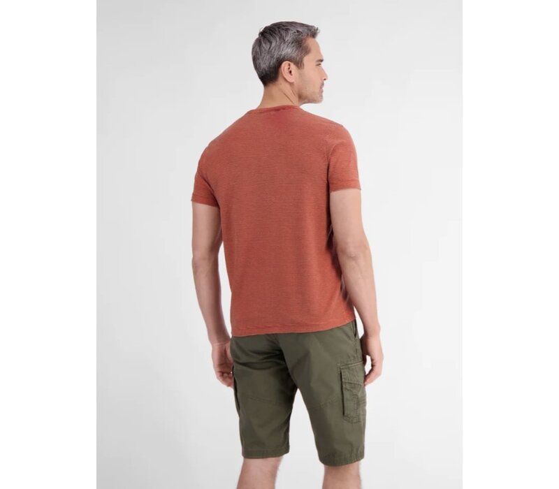 Lerros T-Shirt Serafino Deep Coral Red