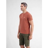 Lerros T-Shirt Serafino Deep Coral Red