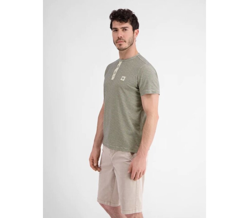 Lerros T-Shirt Serafino Light Dune Beige