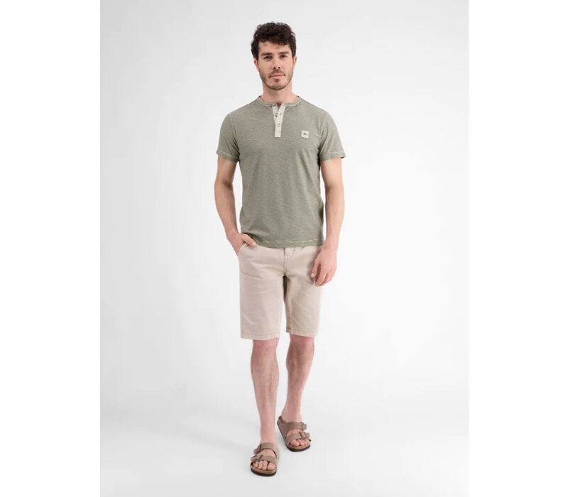 Lerros T-Shirt Serafino Light Dune Beige