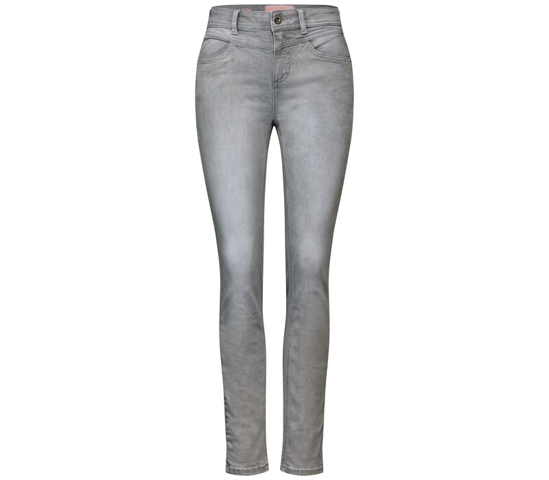 Street One York High Waist Light Grey Random Wash