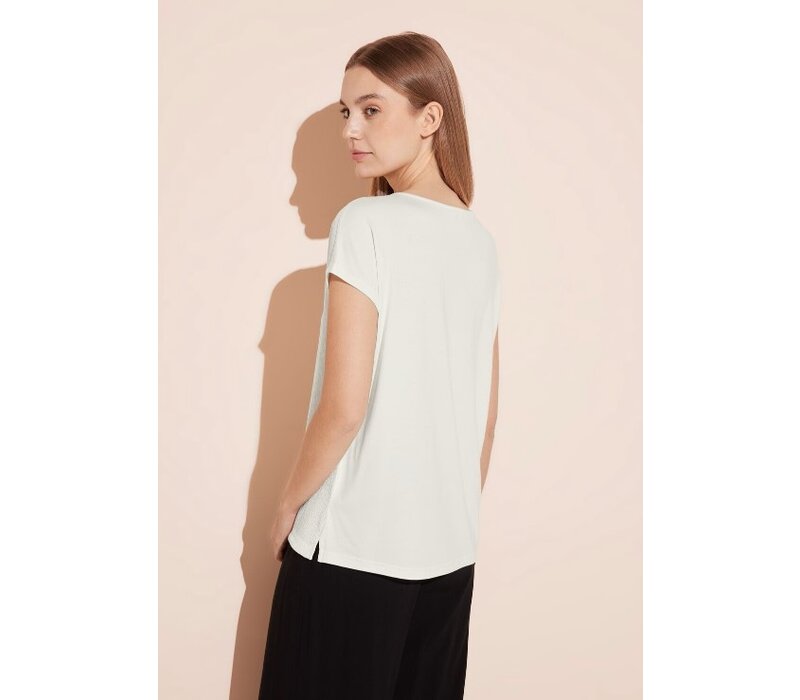 Street One Structure Mix V-Hals Shirt Off White