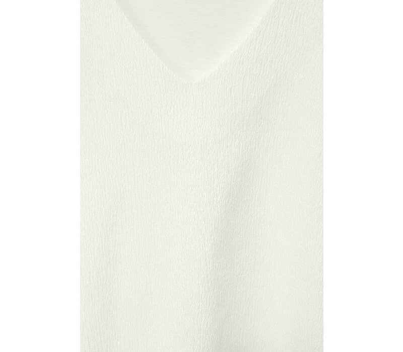 Street One Structure Mix V-Hals Shirt Off White