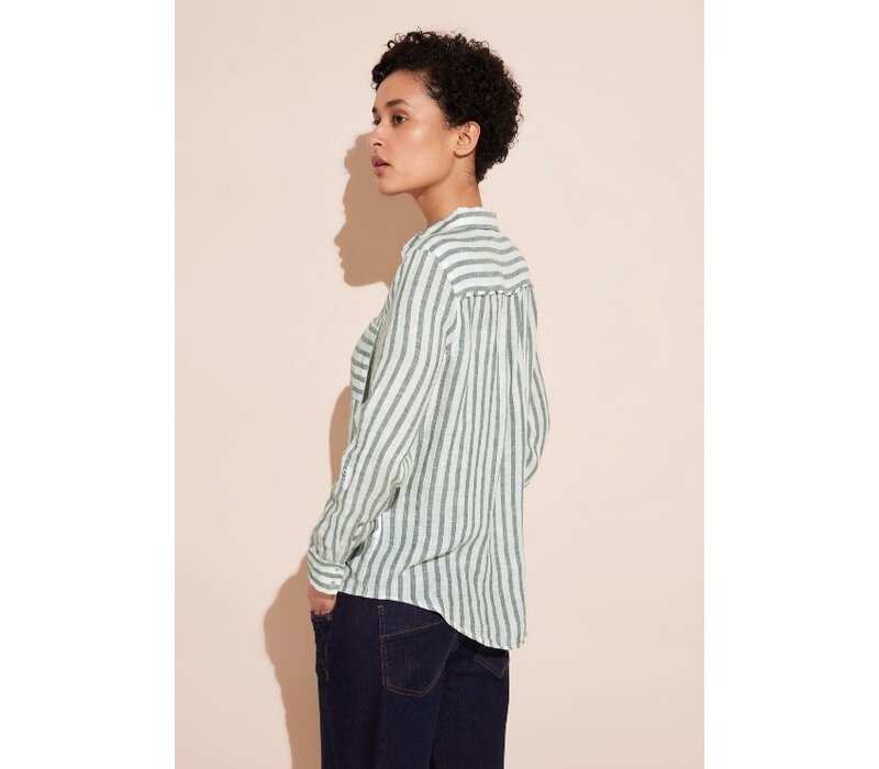 Street One Striped Shirtcollar Blouse Touch of Dune