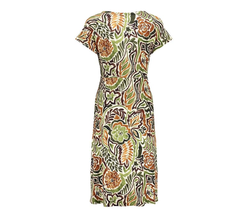 Geisha Dress Short Sleeves Olive