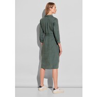 Street One Linen Shirt Dress Deep Leafy Green